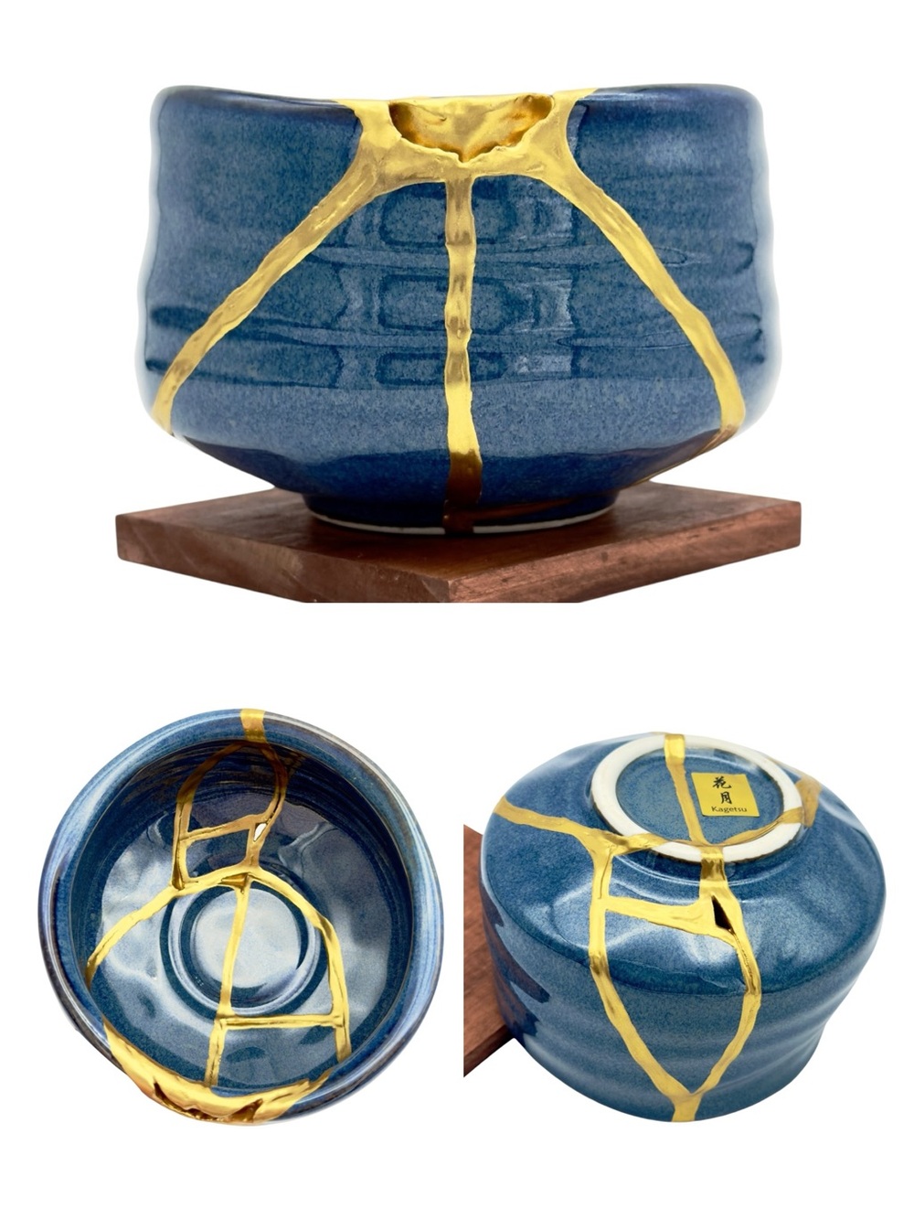Kintsugi Bowl Japanese Pottery Kagetsu Kiln Gold Crack Art Growth Gift